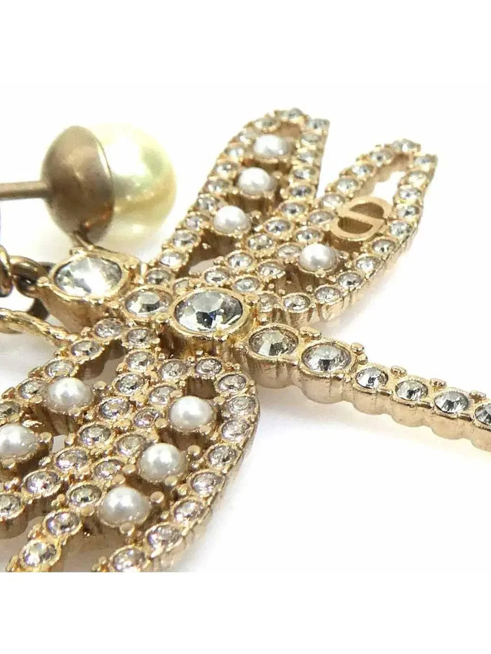 Auth Christian Dior Dragonfly Motif #303005C35B